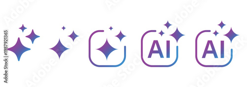 AI generated icon for artificial intelligence chat button and generate app  vector sign. Artificial intelligence generate button or AI generation application UI