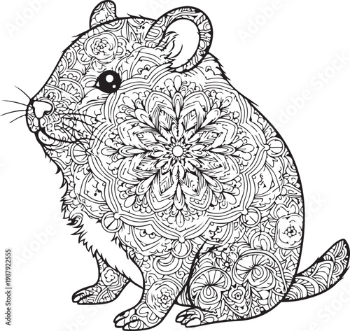 Intricate Cat Line Art.02