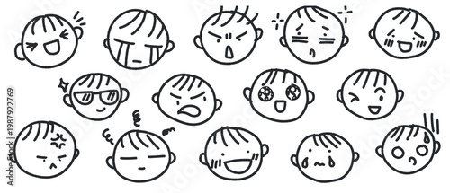 Cute simple emotion character set