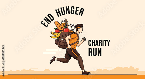 Charity Run Depicts The Act Of Alleviating Food Shortage For Those In Need and Reducing Hunger