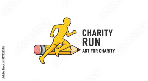 Charity Run Logo Depicting Artistic Expression and Collaborative Humanitarian Efforts