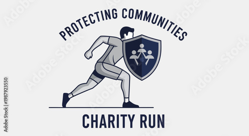 Charity Run Protecting Communities: A Symbolic Representation Of Support and Humanitarianism Concept