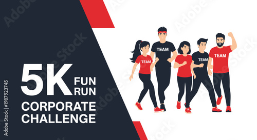 Cheerful Group Of Individuals Participating In A Corporate 5K Fun Run And Challenge Event