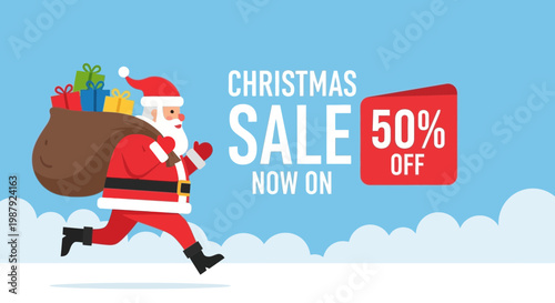 Christmas Sale Featuring Santa Claus Offers Amazing Deals and Discounts and Fantastic Savings