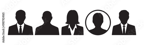 Business people vector avatar set, user profile picture, social media profile photo, different styles.