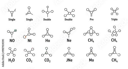 Various chemical molecular structures and bonds.