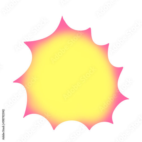 Quadro em tela colorful spikey shape starburst y2k