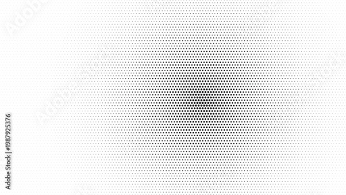 An expanding array of black dots creates a subtle central gradient effect on a pristine white background