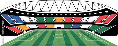 Spectacular stadium view preparing for the football tournament 2026