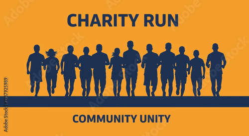 Community Charity Event Depicting People Running Together for Encouragement and Unity