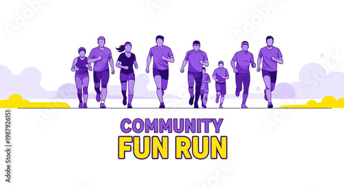 Community Fun Run: A Group of People Participating in a Public Racing Event