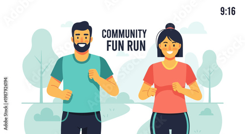 Community Fun Run Event Runners Jogging Active Lifestyle People Outdoors