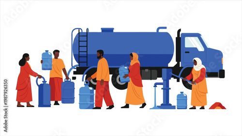 A Visual Narrative of Water Scarcity, Collective Resilience, and the Daily Pursuit of a Vital Resource.