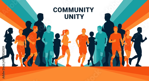 Community Unity: A Diverse Group of Runners Coming Together in Harmony and Fitness