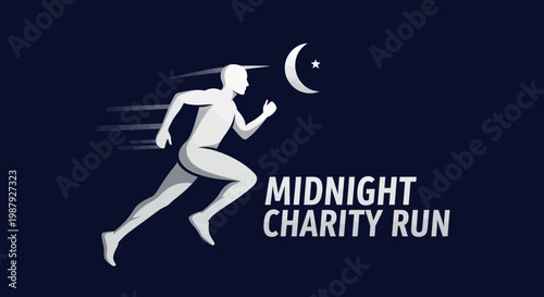 Conceptual Illustration Depicting Midnight Charity Event With Symbolic Celestial Elements