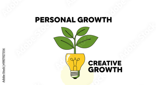 Conceptual Illustration Depicting Personal And Creative Growth And Innovation Visualization