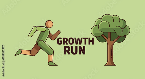 Conceptual Illustration Depicting Running Towards Growth and Prosperity Visualization