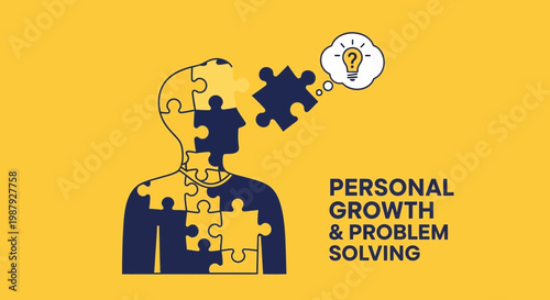 Conceptual Illustration Exploring Personal Development, Problem-Solving, and Cognitive Insight