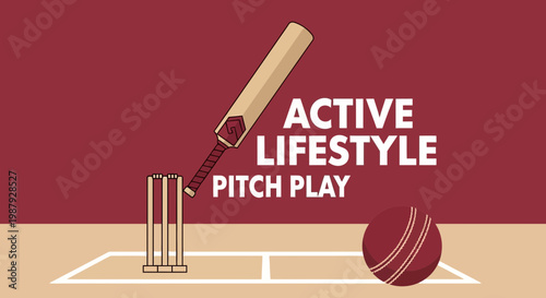 Cricket Sport: Active Lifestyle, Pitch Play, Team Sport, and Recreational Activity