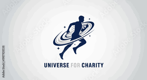 Cosmic Runner Symbolizing Universe Support Charity Initiative For Fundraising Events