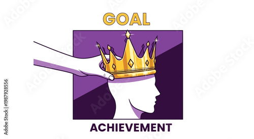 Crown Placement Symbolizing Goal Achievement And Success