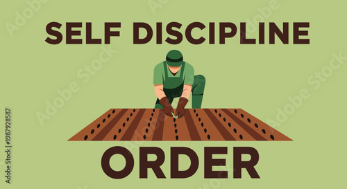 Cultivating Discipline and Order: A Visual Metaphor of Planting for Self-Control Success