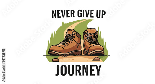 Courageous Trekking Boots Symbolizing Perseverance And Guiding New Adventures Now Forward