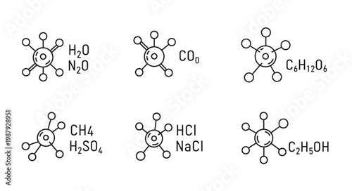 Various chemical molecular structures with formulas.