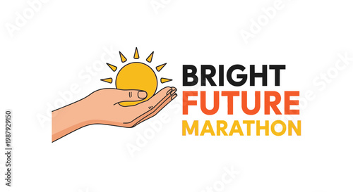 Creative Abstract Illustration of Bright Future And A Marathon Concept Design