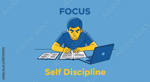 Dedicated Student Achieving Goals With Focused Effort And Self Discipline