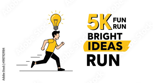 Creative 5K Run Promotes Innovation and Bright Ideas Generating Event Visualization