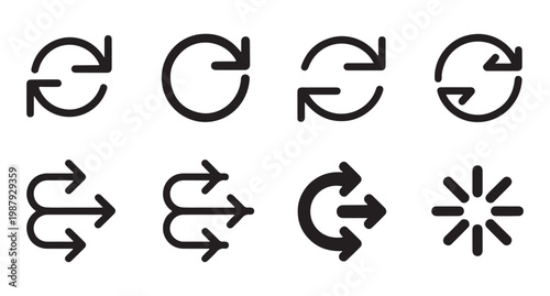 Refresh icons set for web interface design elements including loading and synchronization symbols.