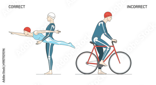 Depicting Proper Posture and Improper Cycling Ergonomics for a Healthy Life