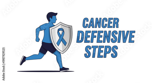 Depiction Of Cancer Defence Through Exercise And Awareness Illustrated Concept