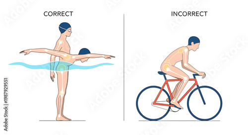 Depiction Of Healthy Body Positions: Swimming Technique Versus Bicycle Ergonomics For Education