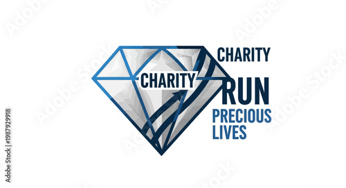 Diamond Charity Run Concept for Fundraising Events and Saving Precious Lives in the Community