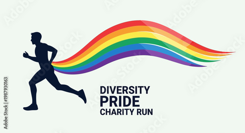 Diversity Pride Charity Run Silhouette: Symbol of Inclusion and Equality in Motion