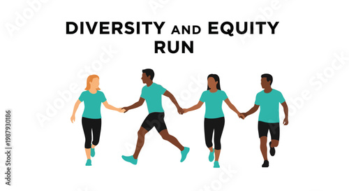 Diversity Run: Collaborative Effort, Inclusive Group, Achieving Goals, Promoting Unity and Equality
