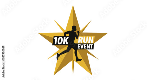Dynamic 10k Run Event Symbol Celebrating Athletic Achievement