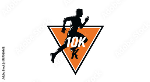 Dynamic 10K Runner Silhouette Emblem For Sporting Events