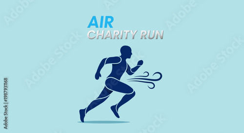 Dynamic Air Charity Run Silhouette Capturing Swift Motion And Purposeful Strides