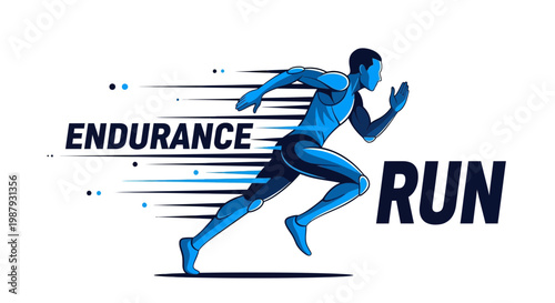 Dynamic Athlete Representing Endurance And Speed With Modern Vector Graphics Design.