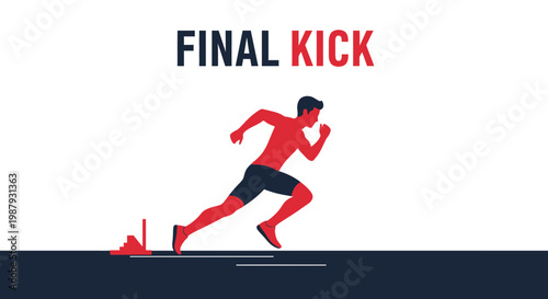 Dynamic Athlete Reaching Finish Line With Powerful Final Push