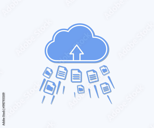 Cloud Upload File Storage Illustration Mobile App UI Screen