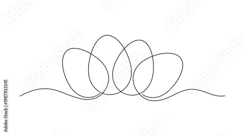 Abstract line art depicting overlapping organic shapes in black