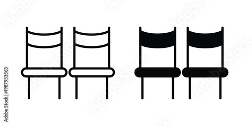Seats icon editable designs collection. black and white icons