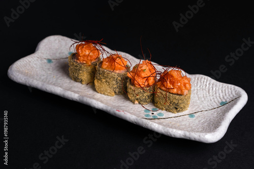 sushi rolls with salmon