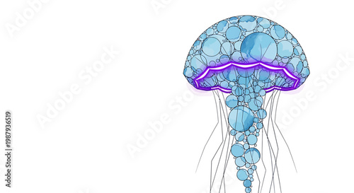 Blue Jellyfish with Purple Rim.
