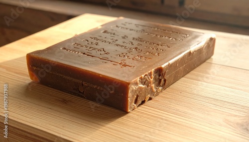 A rectangular wooden wax tablet displaying ancient Latin cursive writing impressions made by a stylus on a wooden surface.