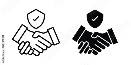 Trust icon editable designs collection. black and white icons